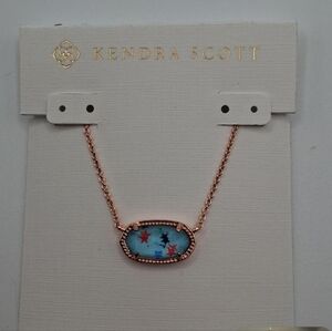 Kendra Scott Rose Gold Necklace with Blue Pendant NWT LADIES NECKLACE